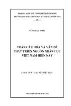 Toàn cầu hóa và vấn đề phát triển nguồn nhân lực việt nam hiện nay    