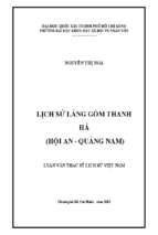 Lịch sử làng gốm thanh hà (hội an  quảng nam)    