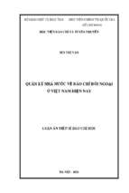 Quản lý nhà nước về báo chí đối ngoại ở việt nam hiện nay