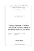 ứng dụng mô hình mike 11 và đánh giá ảnh hưởng về kinh tế do xâm nhập mặn tại sông đồng nai cho nhà máy nước thủ đức