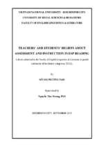 Teachers' and students' beliefs about assessmnent and instruction in esp reading    m.a.0 