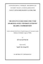 The effects of discourse structure awareness on efl university students' reading conprehension    m.a. 