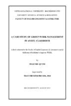 A case study of group work management in an efl classroom    m.a. 