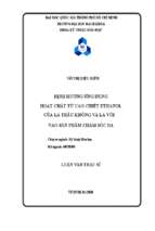định hướng ứng dụng hoạt chất từ cao chiết ethanol từ lá trầu không và lá vối vào sản phẩm chăm sóc da