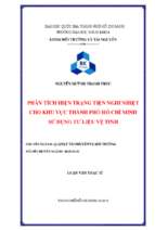 Phân tích hiện trạng tiện nghi nhiệt cho khu vực thành phố hồ chí minh sử dụng tự liệu vệ tinh 