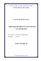 Triển khai thí điểm sản xuất tinh gọn vào chuyền may 