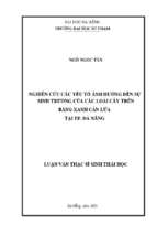 Nghiên cứu các yếu tố ảnh hưởng đến sự sinh trưởng của các loài cây trên băng xanh cản lửa tại thành phố đà nẵng