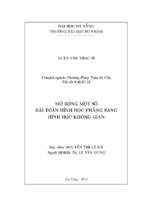 Mở rộng một số bài toán hình học phẳng sang hình học không gian.