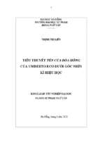 Tiểu thuyết tên của đóa hồng của umberto eco dưới góc nhìn kí hiệu học.