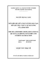 The relationship among educational quality, learning outcomes and student satisfaction