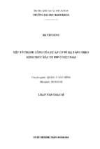 Yếu tố thành công của dự án cơ sở hạ tầng theo hình thức đầu tư ppp ở việt nam