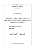 ảnh hưởng của acid acetic đến khả năng lên men ethanol của kluyveromyces marxianus cố định trong gel alginate