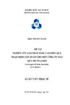 Nghiên cứu giải pháp nâng cao hiệu quả hoạt động sản xuất cho một công ty may quy mô vừanhỏ