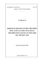 đánh giá sự thay đổi cấu trúc tiền phòng bằng as oct sau phẫu thuật phaco trên bệnh nhân glôcôm góc đóng kèm đục thể thủy tinh