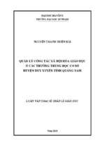 Quản lý công tác xã hội hóa giáo dục ở các trường trung học cơ sở huyện duy xuyên, tỉnh quảng nam.