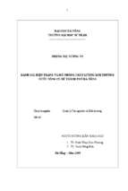 đánh giá hiện trạng và mô phỏng chất lượng môi trường nước sông cu đê thành phố đà nẵng