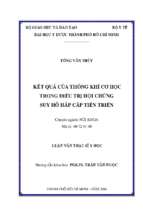 Kết quả của thông khí cơ học trong điều trị hội chứng suy hô hấp cấp tiến triển