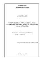 Nghiên cứu thành phần loài bộ calanoida (arthropoda copepoda) trong các thủy vực tại thành phố đà nẵng..