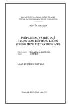 Phép lịch sự và hiệu quả ttrong giao tiếp hàng không (trong tiếng việt và tiếng anh)    