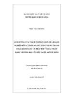 ảnh hưởng của trách nhiệm xã hội của doanh nghiệp đến sự thỏa mãn và lòng trung thành của khách hàng cá nhân đối với các ngân hàng thương mại cổ phần tại tp. hồ chí minh