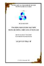 ứng dụng năng lượng mặt trời trong hệ thống chiếu sáng sử dụng led