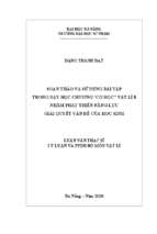 Soạn thảo và sử dụng bài tập trong dạy học chương “cơ học” vật lí 8 nhằm phát triển năng lực giải quyết vấn đề của học sinh
