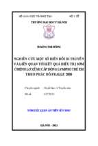 Nghiên cứu một số biến đổi di truyền và liên quan tới kết quả điều trị sớm ở bệnh lơ xê mi cấp dòng lympho theo phác đồ fralle 2000 tt