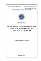 Phương pháp gia tăng rút gọn thuộc tính trong bảng quyết định thay đổi theo tiếp cận tập thô mờ