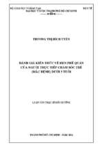 đánh giá kiến thức về hen phế quản của người trực tiếp chăm sóc trẻ (mắc bệnh) dưới 5 tuổi