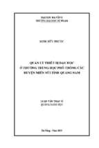 Quản lý thiết bị dạy học ở trường trung học phổ thông các huyện miền núi tỉnh quảng nam.