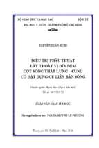 điều trị phẫu thuật lấy thoát vị đĩa đệm cột sống thắt lưng – cùng có đặt dụng cụ liên bản sống