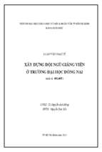Xây dựng đội ngũ giảng viên ở trường đại học đồng nai    