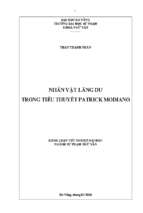 Nhân vật lãng du trong tiểu thuyết patrick modiano...