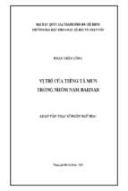 Vị trí của tiếng tà mun trong nhóm nam bahnar    