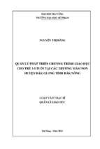 Quản lý phát triển chương trình giáo dục cho trẻ 3   5 tuổi tại các trường mầm non huyện đắk glong  tỉnh đắk nông.