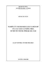 Nghiên cứu thành phần loài và phân bố của các loài cá ở sông trầu, huyện núi thành, tỉnh quảng nam