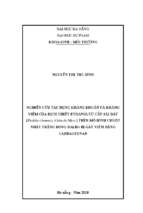 Nghiên cứu hoạt tính, kháng khuẩn và kháng viêm của cao chiết ethanol từ cây sài đất (wedelia chinensis (osbeck) merr.) trên chuột nhắt trắng dòng balbc bị gây viêm bằng carrageenan.