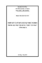 Thiết kế và sử dụng bài tập thực nghiệm trong dạy học nội dung “thực vật học”   sinh học 6