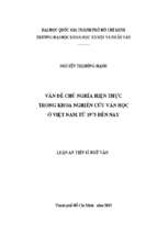 Vấn đề chủ nghĩa hiện thực trong khoa nghiên cứu văn học ở việt nam từ 1975 đến nay    