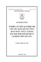 Nghiên cứu kết quả điều trị ung thư bàng quang nông bằng phẫu thuật nội soi kết hợp bơm doxorubicin tại bệnh viện việt đức