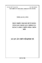 Phát triển chợ bán buôn hàng nông sản trong quá trình xây dựng và phát triển nông thôn mới