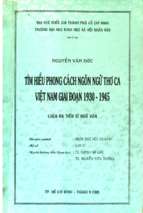 Tìm hiểu phong cách ngôn ngữ thơ ca việt nam giai đoạn 1930   1945    
