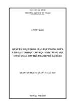 Quản lý hoạt động giáo dục phòng ngừa xâm hại tình dục cho học sinh trung học cơ sở quận sơn trà, thành phố đà nẵng.