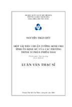 Một vài tiêu chuẩn tường minh cho tính ổn định mũ của các phương trình vi phân phiến hàm