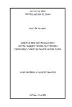 Quản lý hoạt động giáo dục hướng nghiệp trong các trường trung học cơ sở tại thành phố đà nẵng.