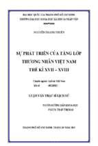 Sự phát triển của tầng lớp thương nhân việt nam thế kỷ xvii xviii    