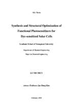 Synthesis and structural optimization of functional photosensitizers for dye sensitized solar cells