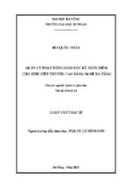 Quản lý hoạt động giáo dục kỹ năng mềm cho sinh viên trường cao đẳng nghề đà nẵng.