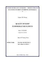 Quality of sleep in hemodialysis patients