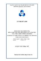 The impact of work context to lamdong civil servants’ work motivation survey